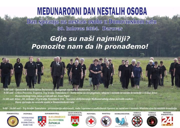 30. kolovoza obilježava se Međunarodni dan nestalih osoba i Dan sjećanja na nestale osobe u Domovinskom ratu