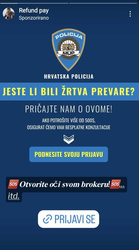 Policija upozorila da se širi nova lažna poruka: 'Odmah je obrišite i ne otvarajte ovaj link'