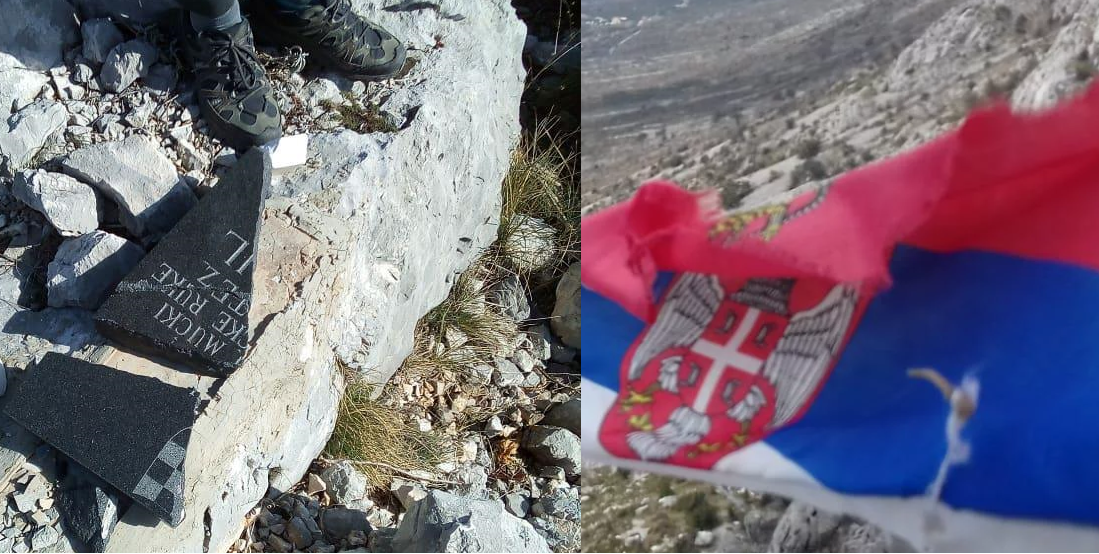 GOLUBOV KAMEN: Na mitskom mjestu obrane Dubrovnika rat još nije završio: Trebinjci lome spomen ploče i razvijaju srpske zastave, Hrvati se ne daju…