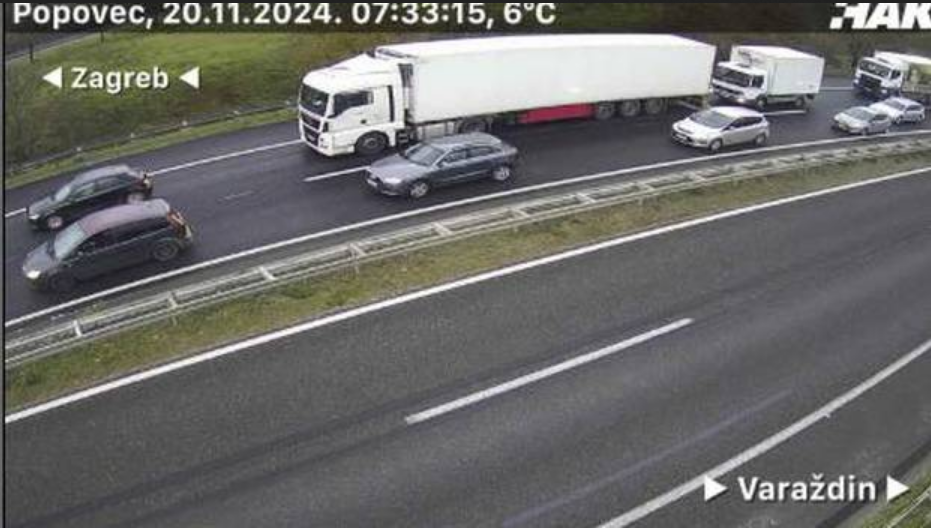 Prometna nesreća na A4: Sedam kilometara duga kolona između Popovca i Sesveta