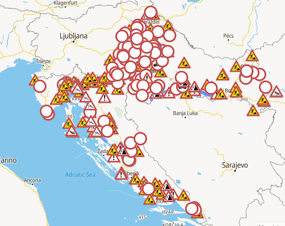 HAK: Vjetar i ograničenja vožnje dodatno otežavaju putovanje u određenim područjima