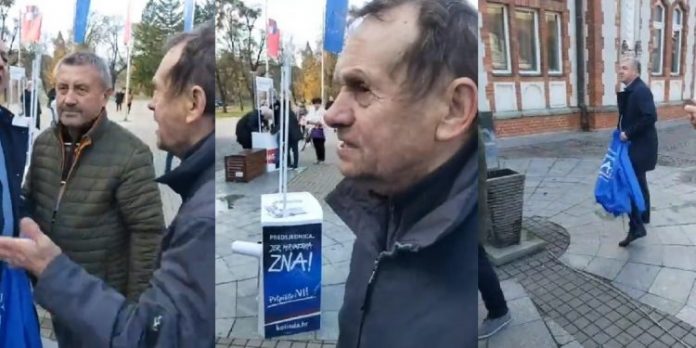 [VIDEO] INCIDENT U ČAKOVCU Građani napali štand HDZ-a, ministar Horvat pobjegao!