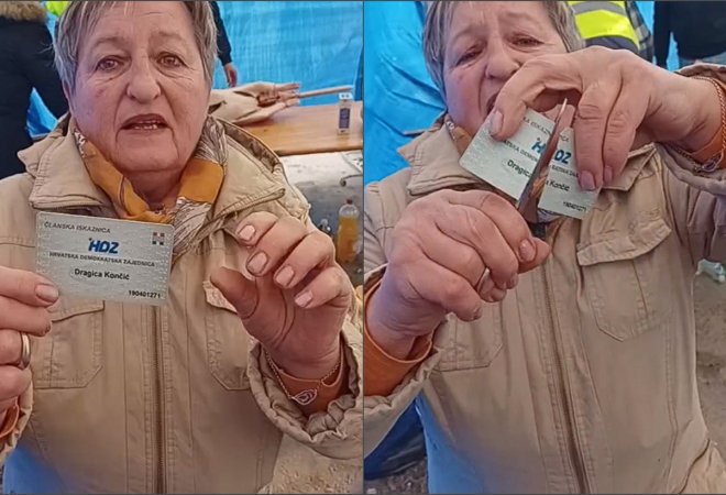 Prosvjednica izrezala člansku iskaznicu: Dugogodišnja članica HDZ-a obrušila se na Plenkovića