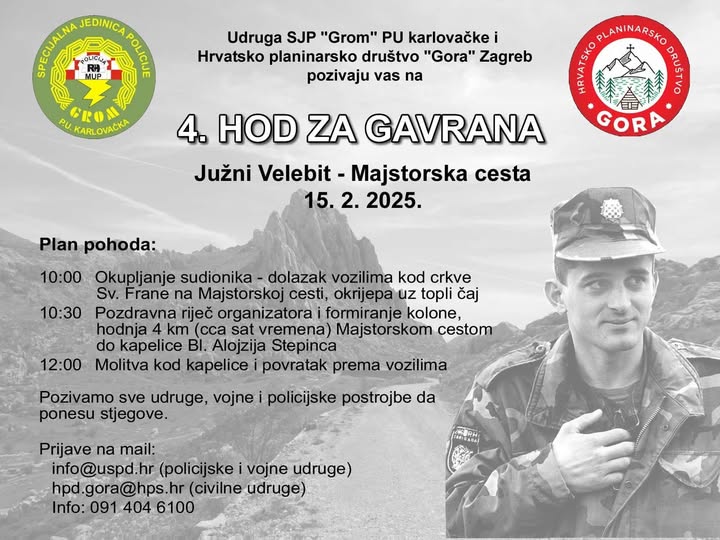 Najava događaja: Četvrti “Hod za Gavrana” na južnom Velebitu