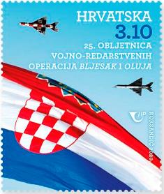 Hrvatska pošta    u povodu 25. obljetnice vojno-redarstvenih operacija Bljesak i Oluja izdaje novu poštansku marku