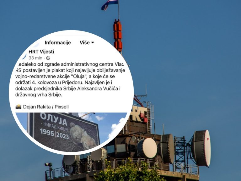 Pogreška ili? HRT objavio pa uklonio vijest kojom se u Banjoj Luci najavljuje obilježavanje obljetnice Oluje