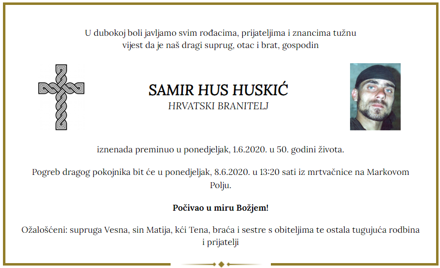 Posljednji pozdrav ratniku - SAMIR HUS HUSKIĆ