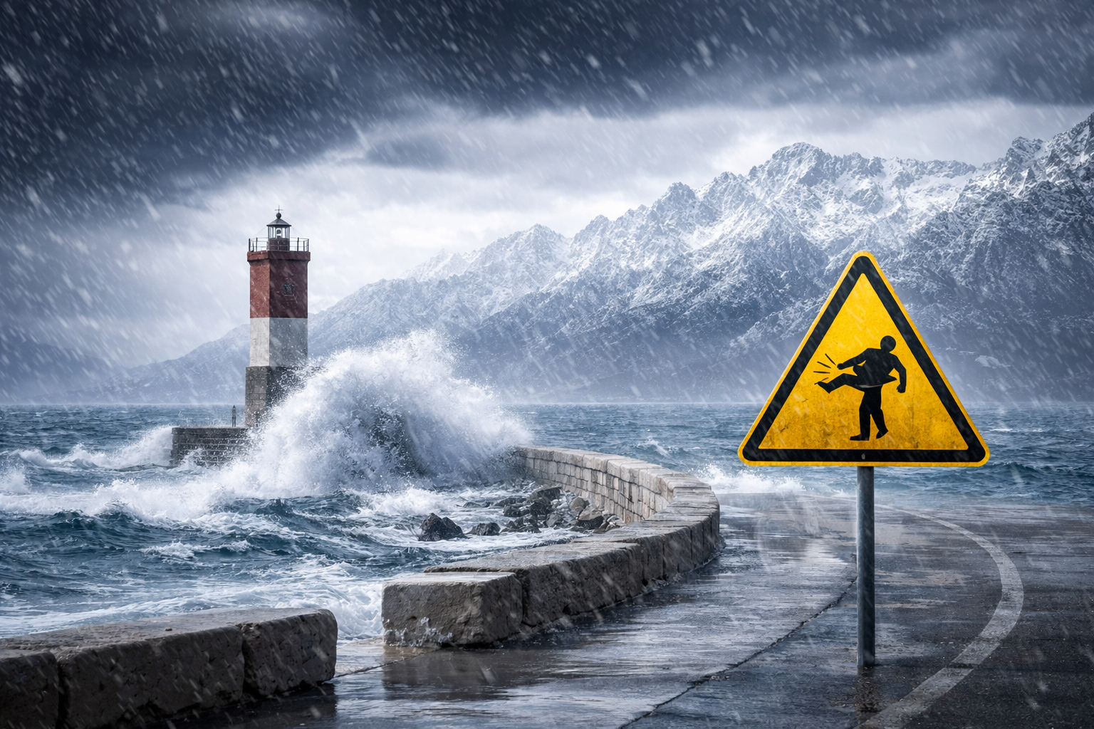 Nagla promjena vremena: Bura s orkanskim udarima, kiša u unutrašnjosti i snijeg u gorju