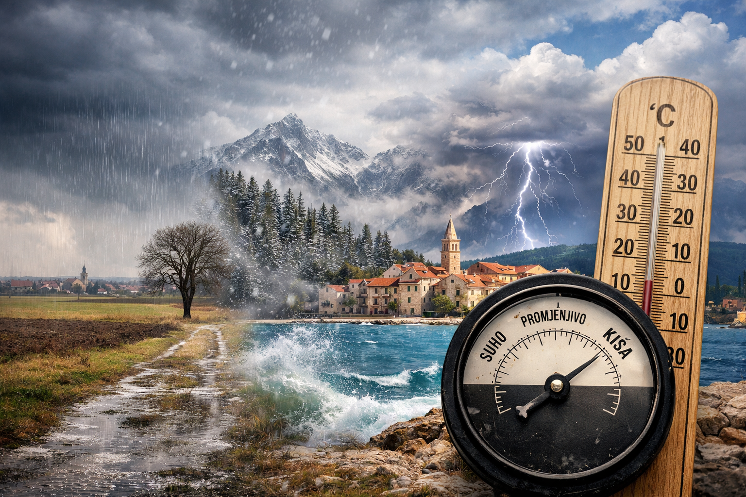 Promjenjivo i razmjerno toplo: Kiša u većini krajeva, u gorju moguć i snijeg