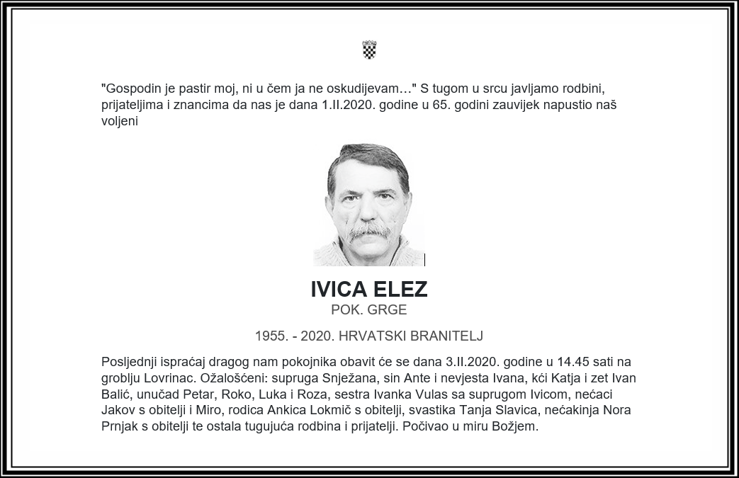 Posljednji pozdrav ratniku - Ivica Elez