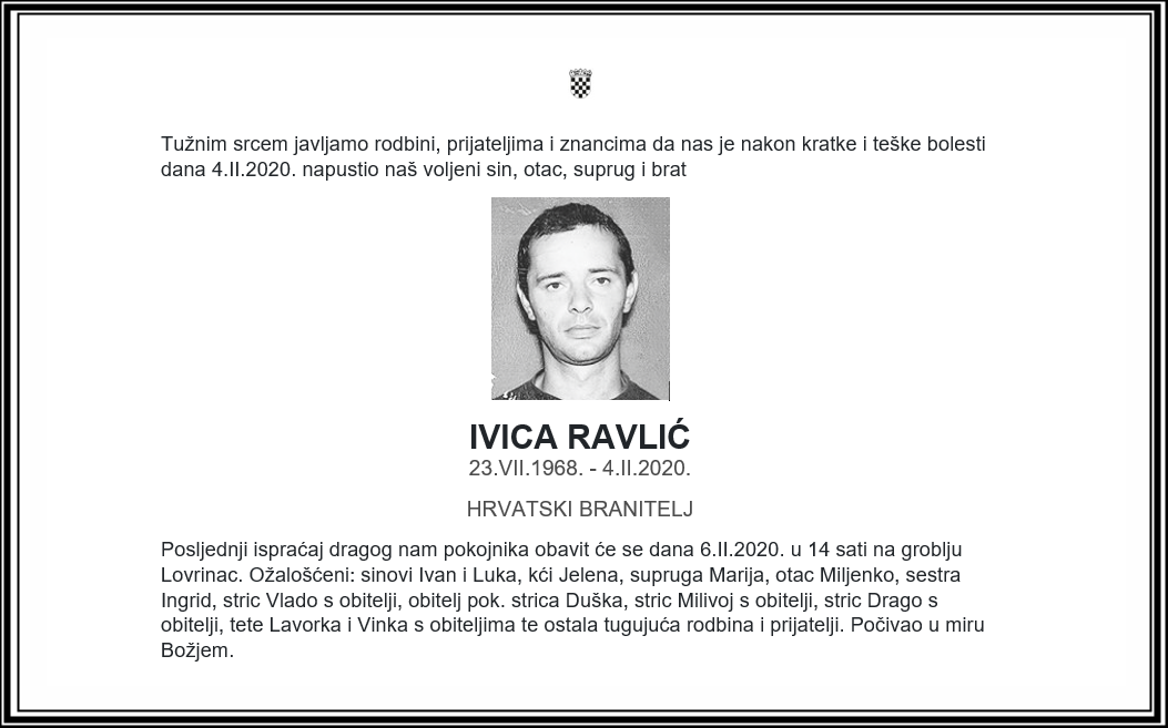 Posljednji pozdrav ratniku - Ivica Ravlić