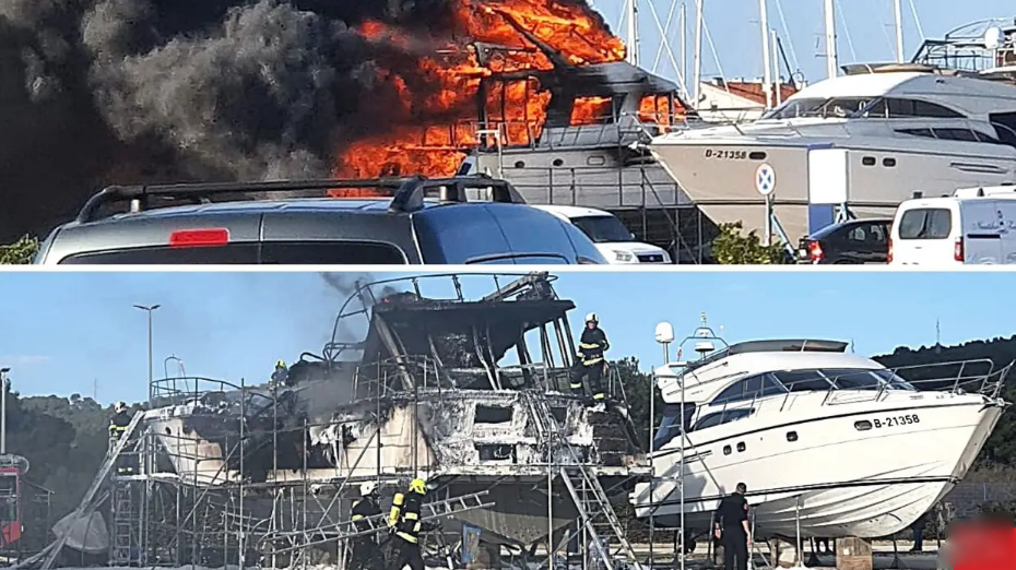 U Sukošanu je izgorjela jahta: 'Odjedanput je buknulo'