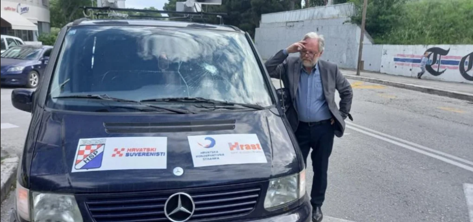 Prljava kampanja samo tri dana prije izbora, u blizini Thompsonovog kafića razbijeno staklo na vozilu Ujedinjene desnice: ‘Ovo je samo još jedan od napada na nas...‘