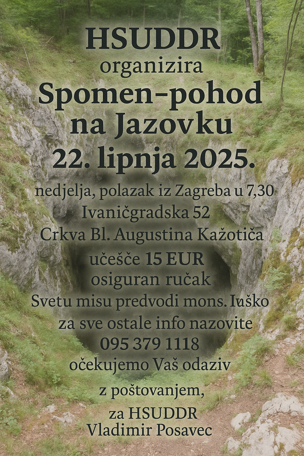 HSUDDR organizira Spomen-pohod na Jazovku – 22. lipnja 2025.