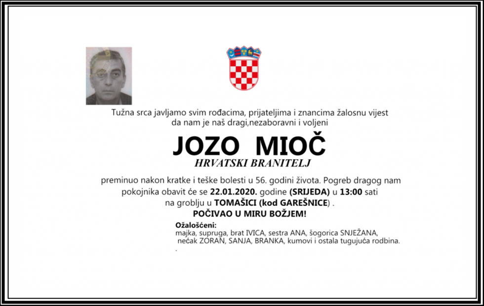 Posljednji pozdrav ratniku - Jozo Mioč