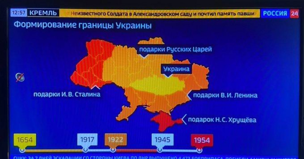 PUTINOVA ‘POVIJEST‘ Ruska državna televizija objavila kartu ‘nove Ukrajine‘: ‘Ovo su darovani teritoriji‘