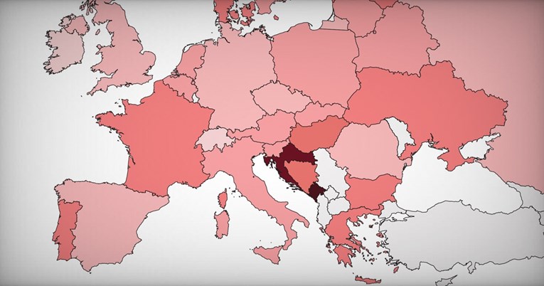 Ovo je karta poreza na kupnju. Hrvatska je najgora u EU