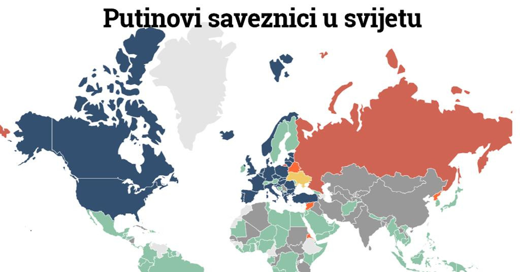 JASNA SLIKA  Tko podržava Putinovu agresiju na Ukrajinu, a tko je suzdržan: Ova karta sve otkriva