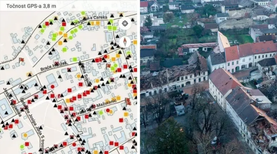 Strašna karta statičara: Crveni trokutići su zgrade za rušenje...