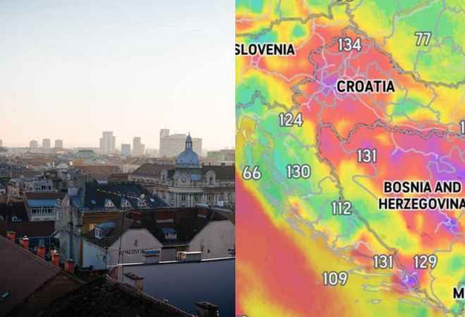 Stigla zastrašujuća karta kvalitete zraka u Hrvatskoj: Ovo su najjače pogođena područja
