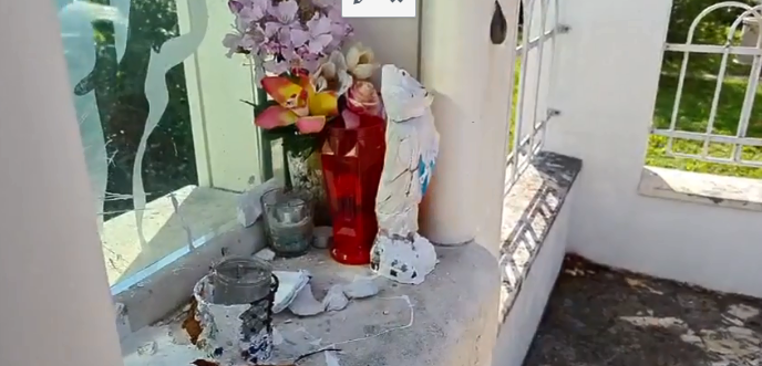 (VIDEO) VANDALIZAM U KAŠTELIMA: Kipu Majke Božje odrubili glavu i sve zalili bojom