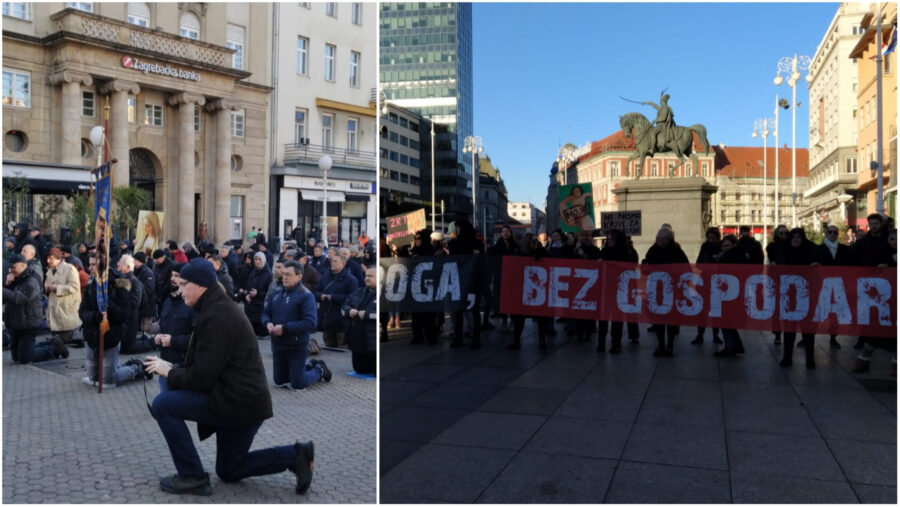 Završila misa muškaraca na Trgu, žene im poslale jasne poruke