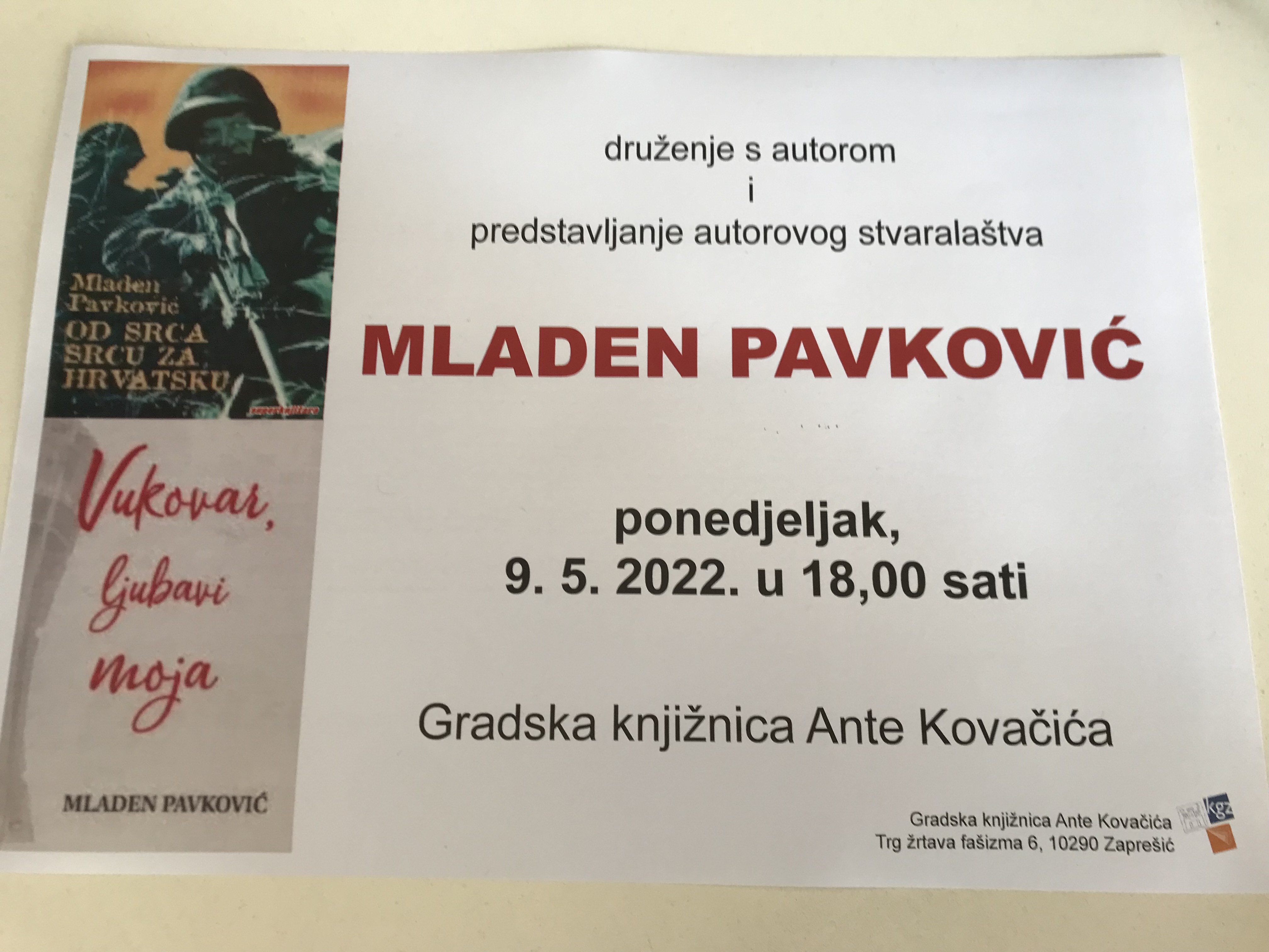 Susret s Mladenom Pavkovićem u Zaprešiću