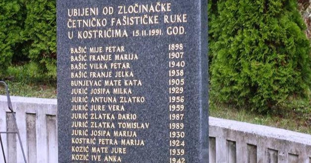 15. studenoga 1991. Zločini srpske vojske – četnici ubili Hrvate u Kostrićima - TUŽNO SJEĆANJE