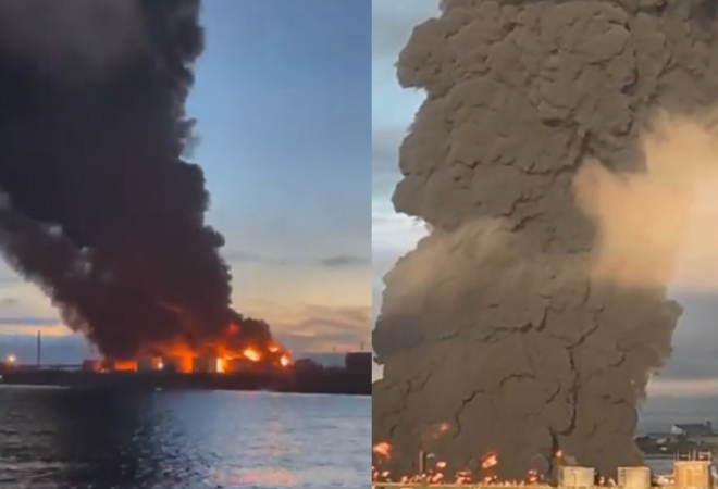 (VIDEO) ZA SVE JE KRIV DRON? Ogroman požar u skladištu nafte na Krimu, sve službe na terenu