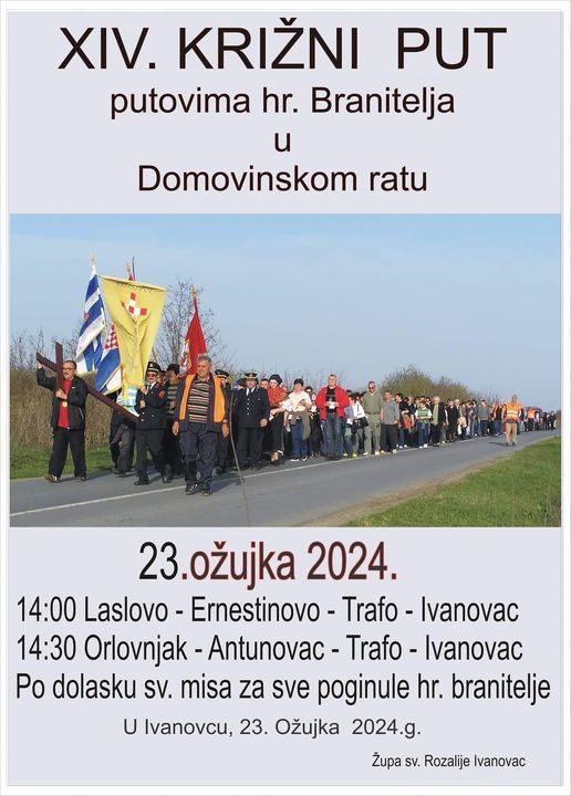XIV. KRIŽNI PUT "Putevima hrvatskih branitelja u Domovinskom ratu"