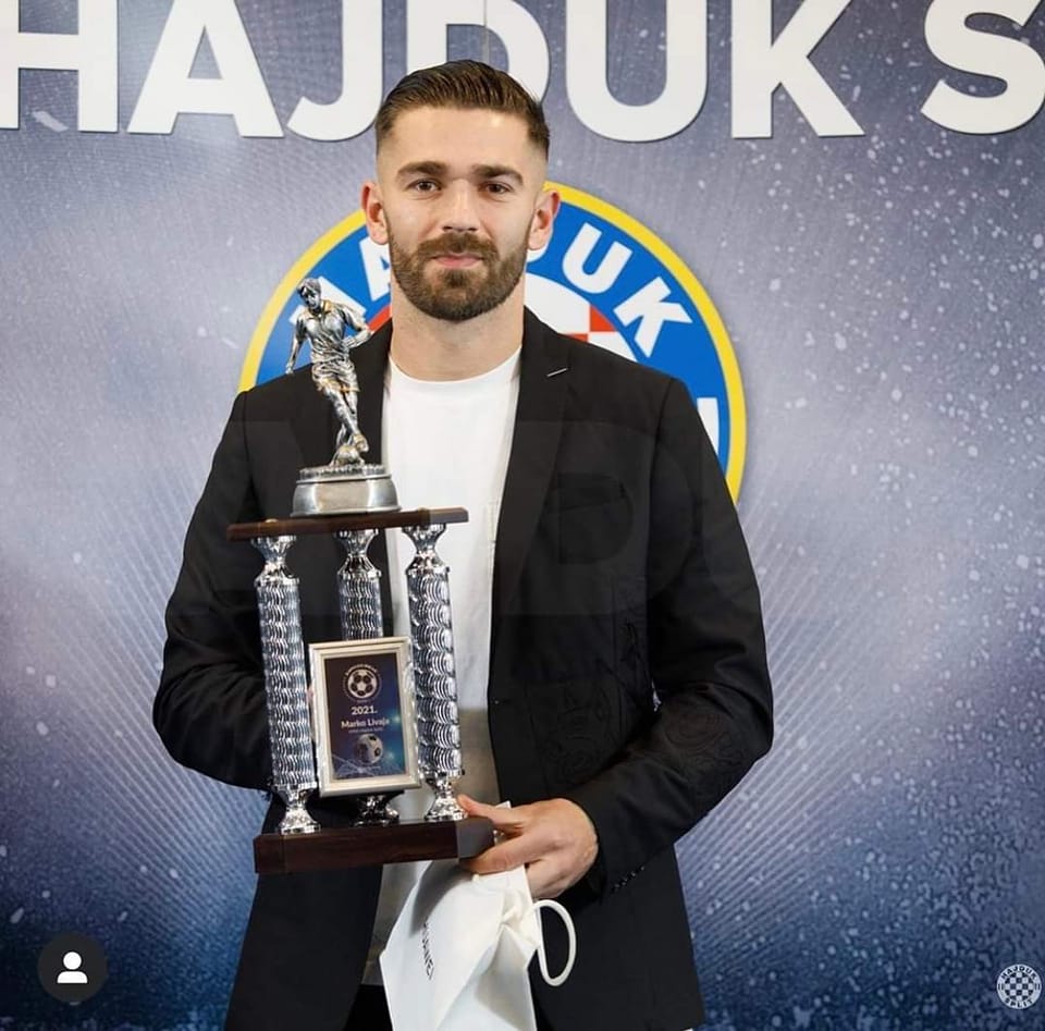 ODLUČILI KAPETANI    Marko Livaja ispisao povijest HT Prve lige te postao prvi igrač Hajduka s nagradom koja ima posebnu težinu
