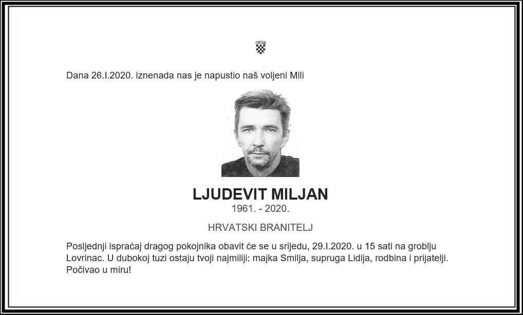 Posljednji pozdrav ratniku - Ljudevit Miljan