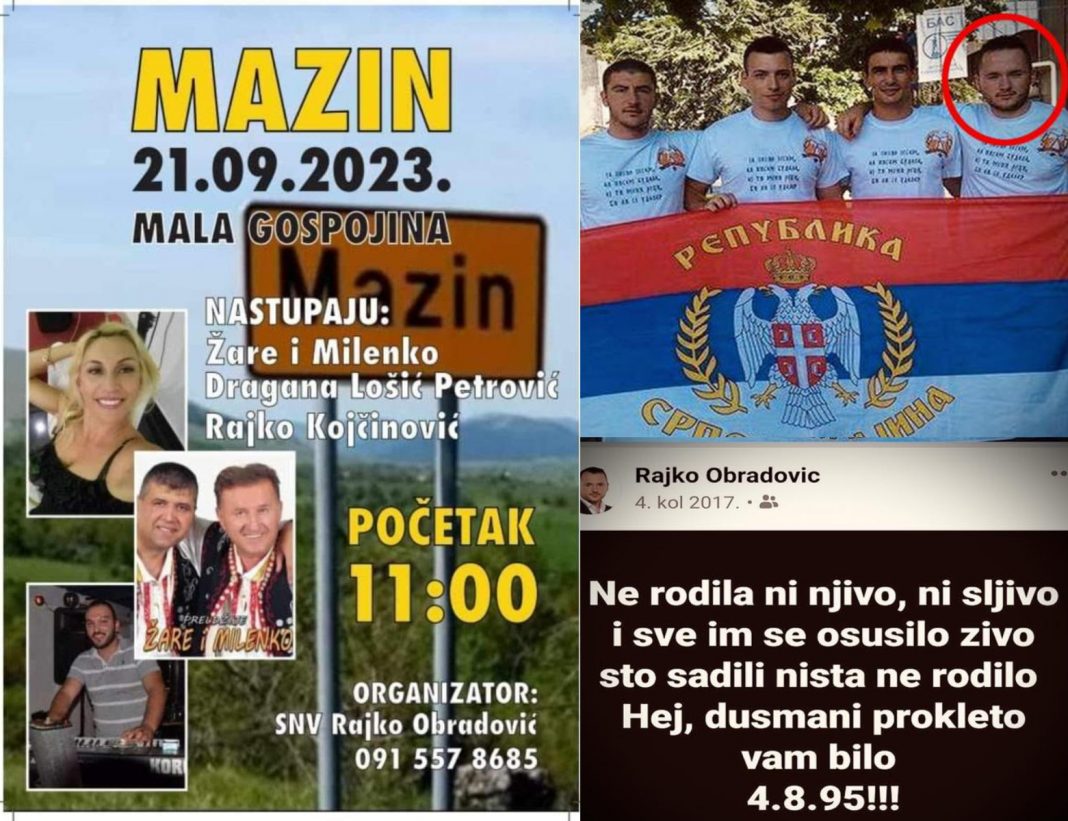 U Gračacu dernek četničkog dueta; organizator SNV Milorada Pupovca i Rajko Obradović