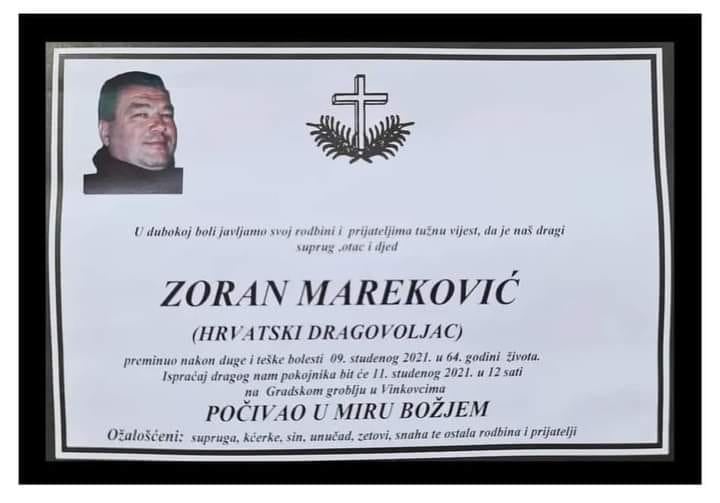 Posljednji pozdrav - Zoran Mareković, hrvatski dragovoljac