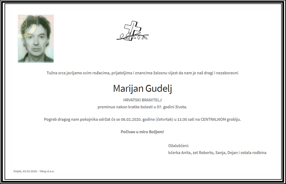 Posljednji pozdrav ratniku - Marijan Gudelj