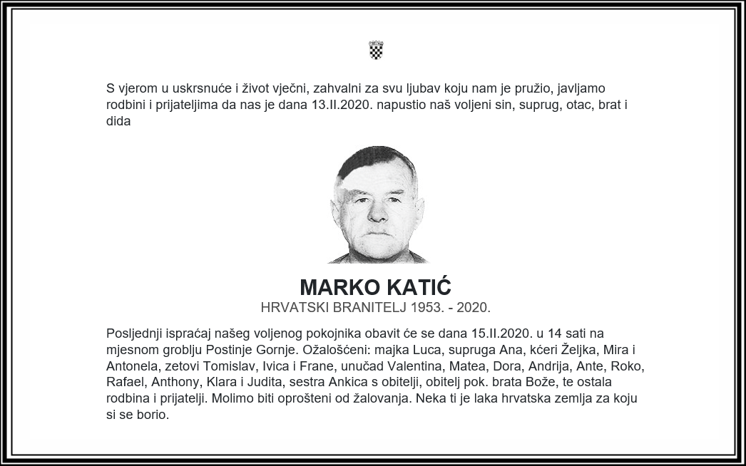 Posljednji pozdrav ratniku - Marko Katić