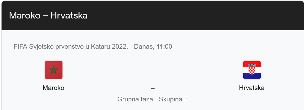 Hrvatska otvara protiv Maroka
