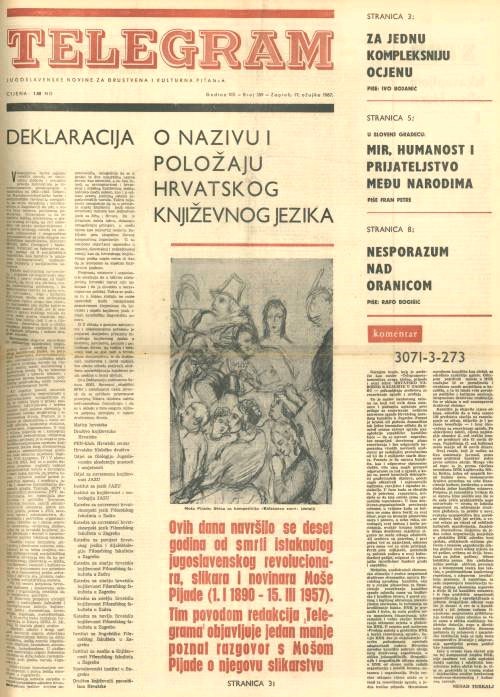 59 godina od Deklaracije o nazivu i položaju hrvatskog književnog jezika