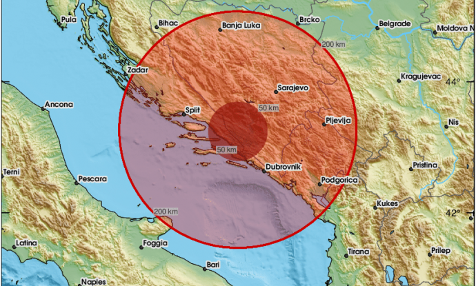 Snažan potres zatresao Dalmaciju, epicentar blizu Metkovića!