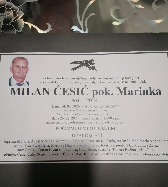 Neizmjerna tuga u obitelji Ljube Ćesića Rojsa