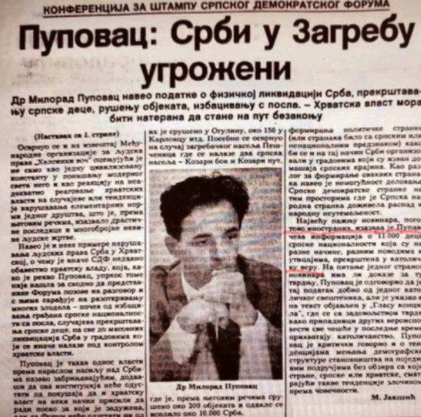 Milorad Pupovac, od agresije, ugroženosti do želje za konstitutivnost Srba u Hrvatskoj