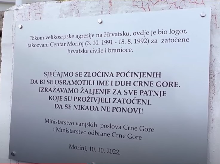 Crnogorci ponovno traže uklanjanje spomen-ploče u Morinju!