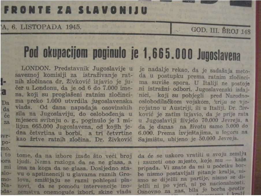 MANIPULACIJE ŽRTVAMA DRUGOG SVJETSKOG RATA I MIT O JASENOVCU