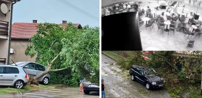 Nevrijeme u okolici Vinkovaca i Osijeka - srušena stabla, pokidani električni vodovi