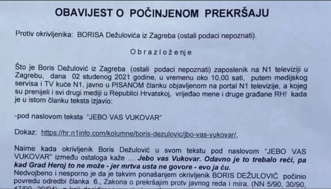 Boris Dežulović će odgovarati za psovke i uvrede?