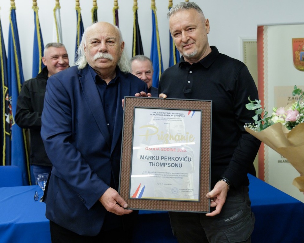 Marku Perkoviću Thompsonu uručeno priznanje „Osoba godine 2025.“ u Zagrebu