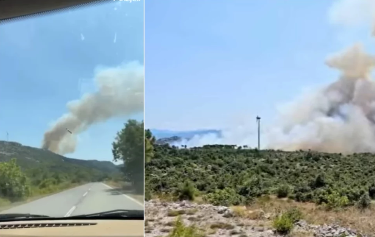 Četiri kanadera gase vatrenu stihiju na Pelješcu: 'Proširila se neposredno uz vjetroelektrane'