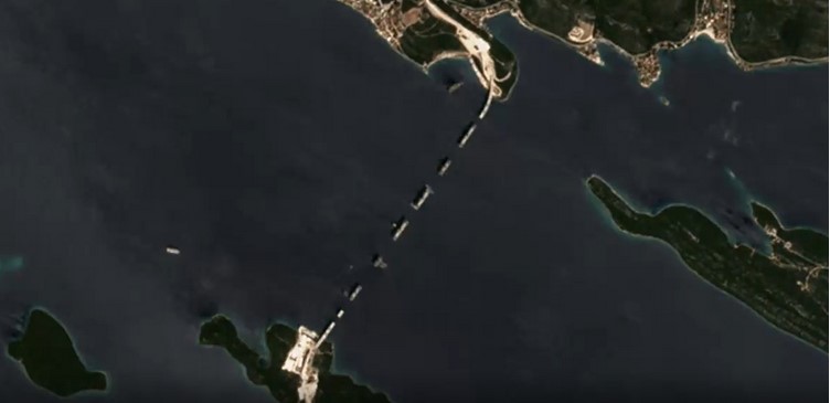 Vremenski prikaz izgradnje Pelješkog mosta snimljen iz satelita