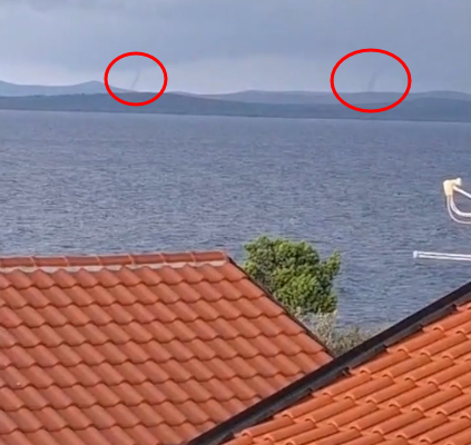 Dvije pijavice iznad mora kod Zadra