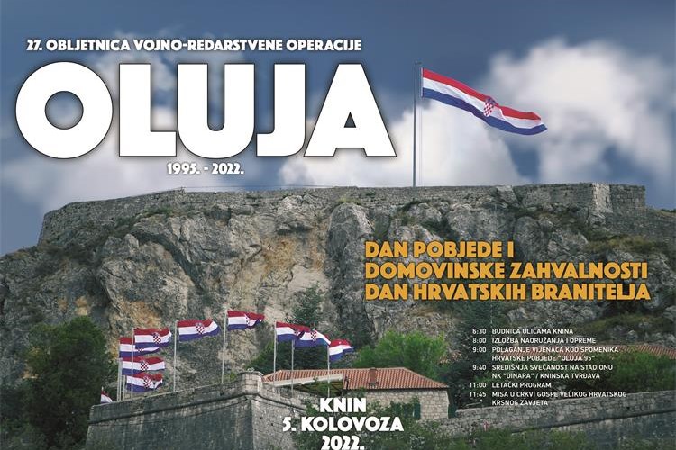 Središnja svečanost obilježavanja 27. obljetnice VRO Oluja u Kninu